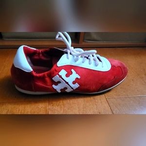 Flare Red Suede Tory Burch Sneakers